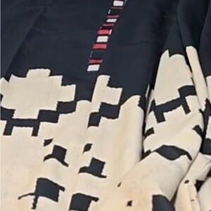 Black and Cream Geometric Patterned Fabric